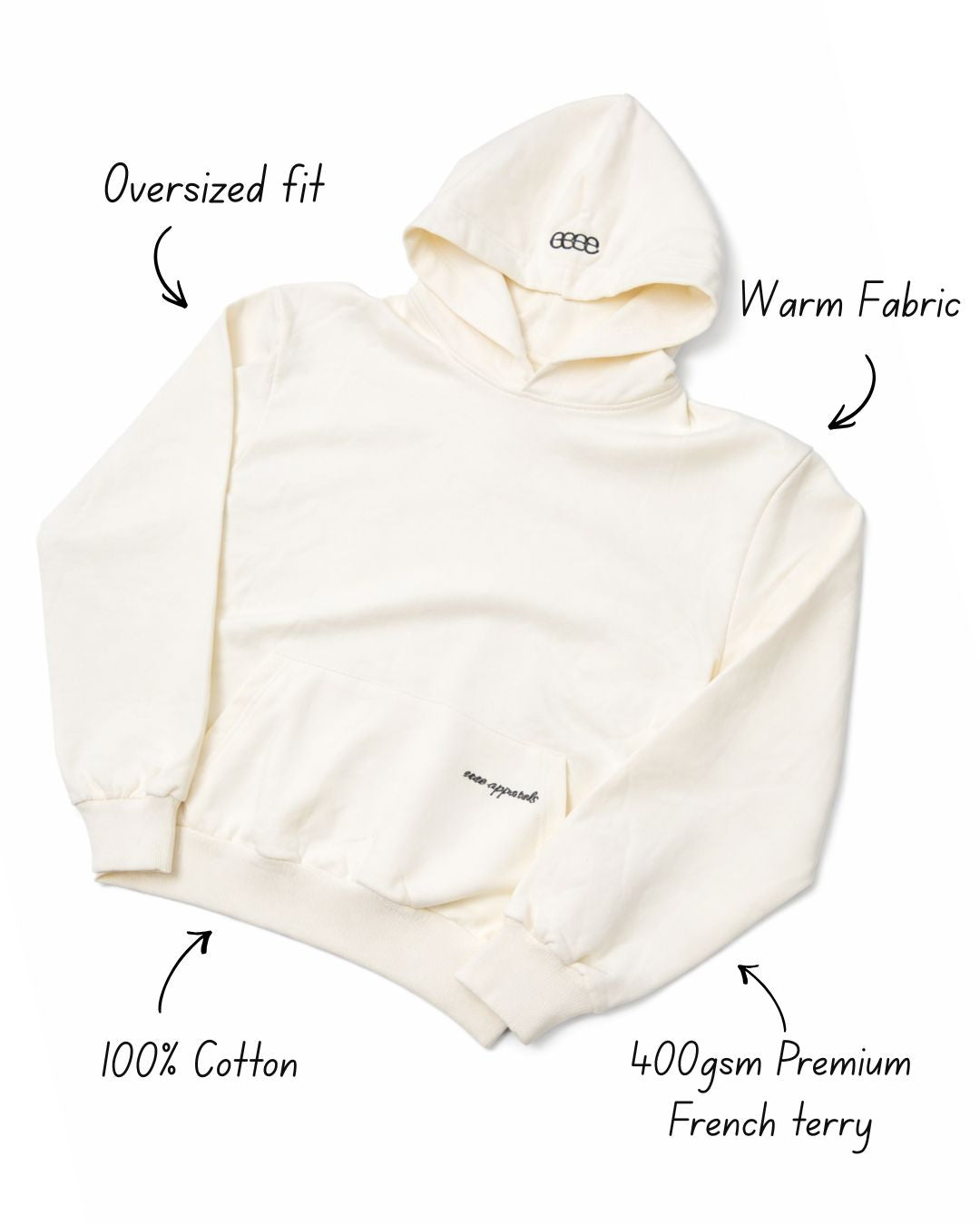 E1.1 Ivory Heavyweight Hoodie