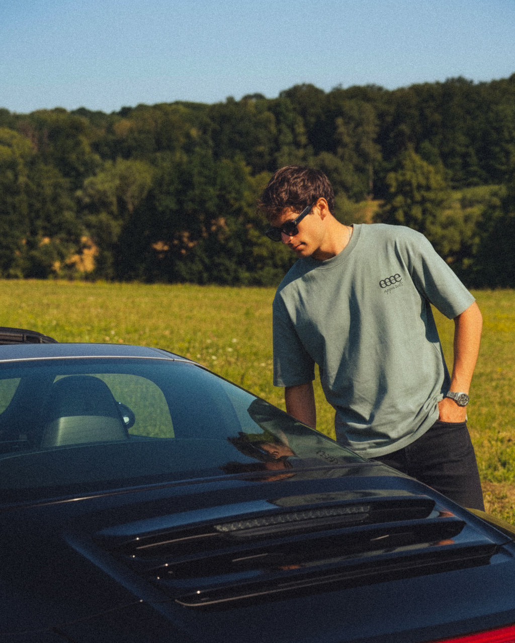 Smoke grey Drop shoulder Tshirt