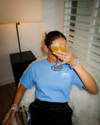 Sea Blue Drop shoulder Tshirt